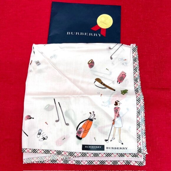 New Trendy Burberry London Mini Sxarf 20" Cotton Light Pink Golf Nova check (74 - Picture 2 of 9